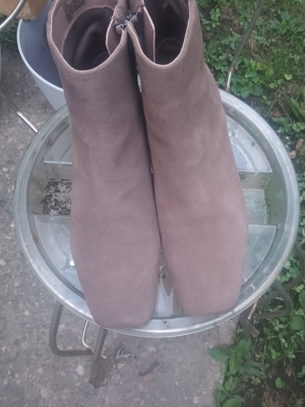 Blondo Taupe Suede Ankle Booties